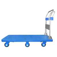 Flat Hand Trolley Folded Cart Foldable Hand Platform Cart Movable Trolley Industrial Trolley Mute Push Cart With Brake