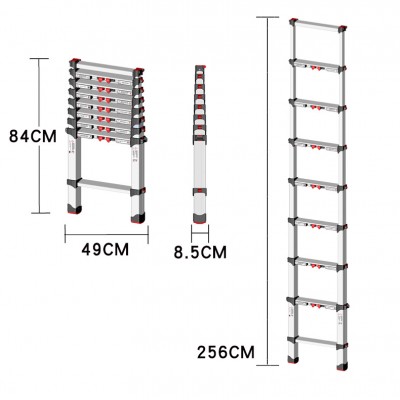 High-quality Single Straight AluminumTelescopic  9-step Ladder